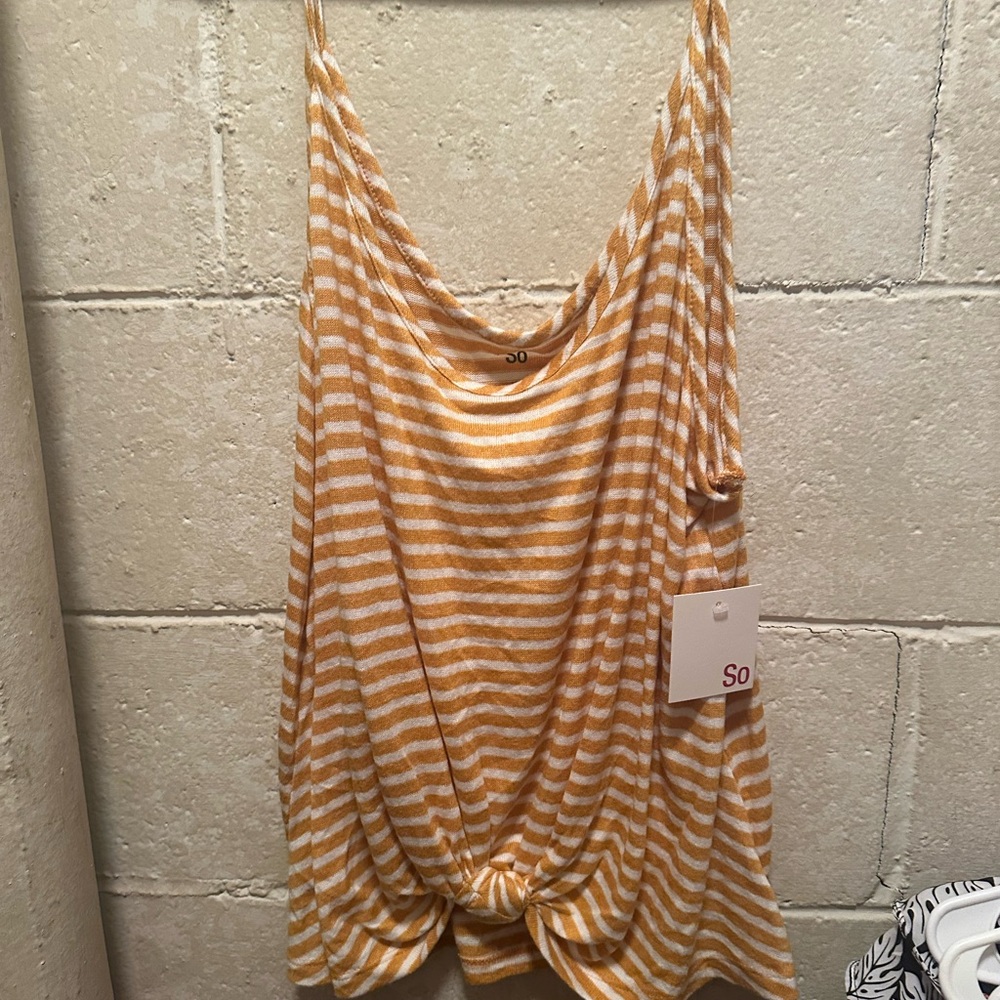 So Women's Striped Yellow Top